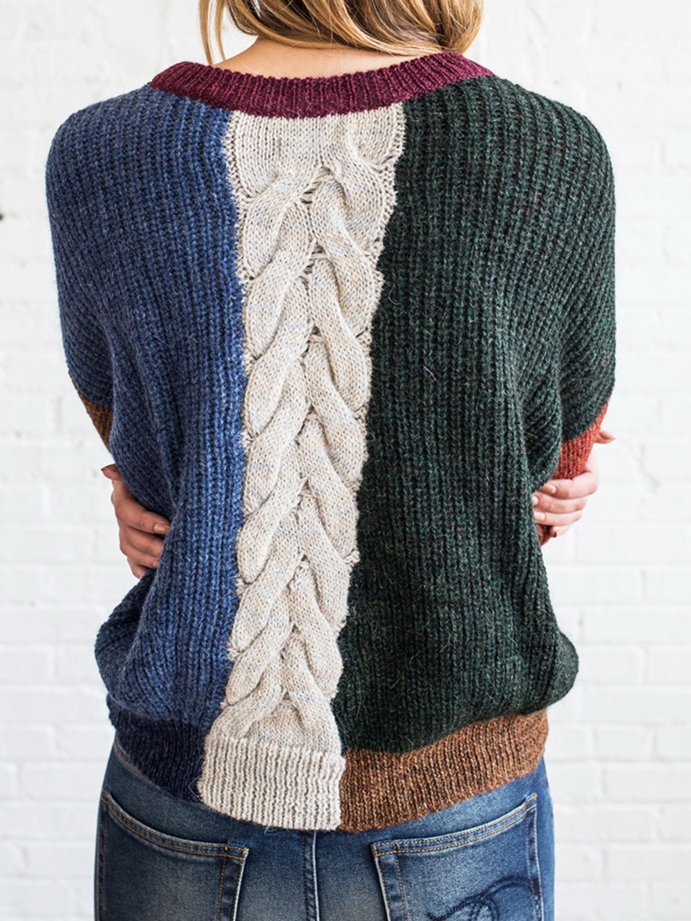 Isabel Marant Étoile Gao Color-Block Alpaca Wool Linen Cable Sweater Sz 38/ 8-10 - Picture 5 of 12